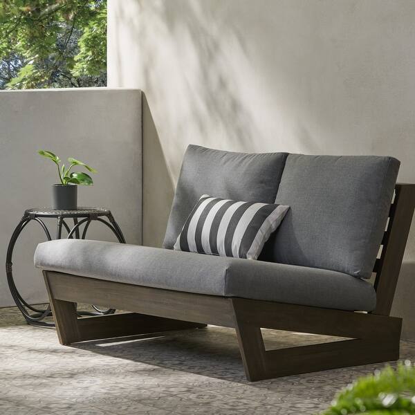 Sherwood Outdoor Acacia Wood Loveseat by Christopher Knight Home