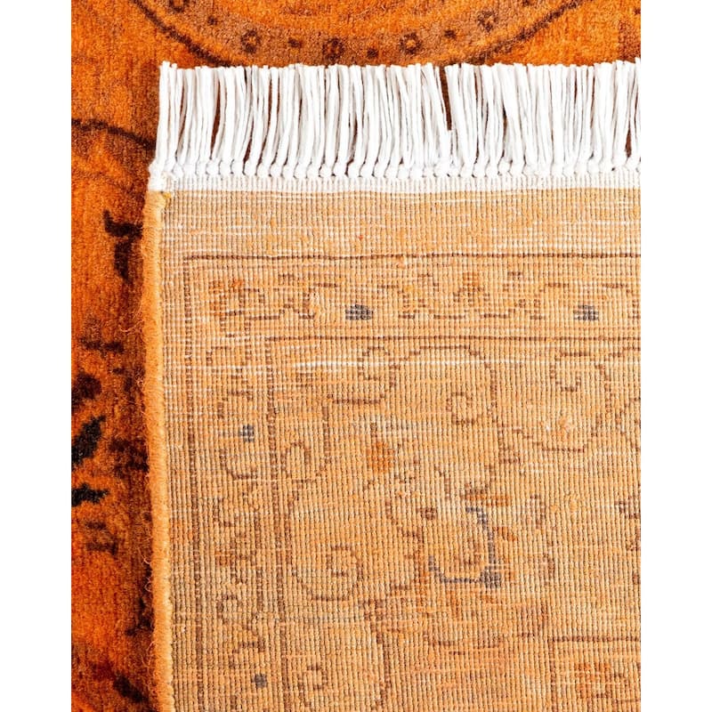 Overton Hand Knotted Wool Vintage Inspired Modern Contemporary Overdyed Gold Area Rug - 3' 1" x 5' 3"