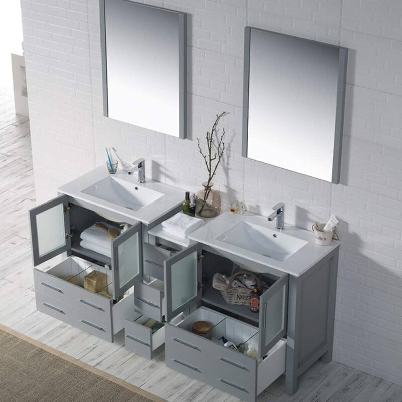Blossom Sydney 72" Solid Wood Double Sink Bathroom Vanity with Cabinet