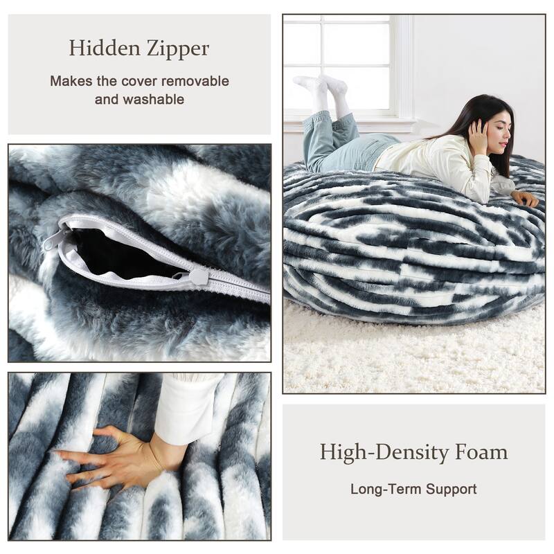 Oversized Bean Bag Chair Bean Bag Bed for Adults & Convertible