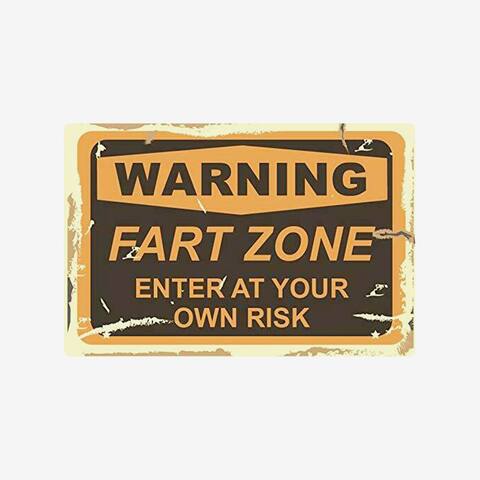 Warning F*rt Zone Enter At Your Own Risk Tin Sign 12" x 8" - 12" x 8"