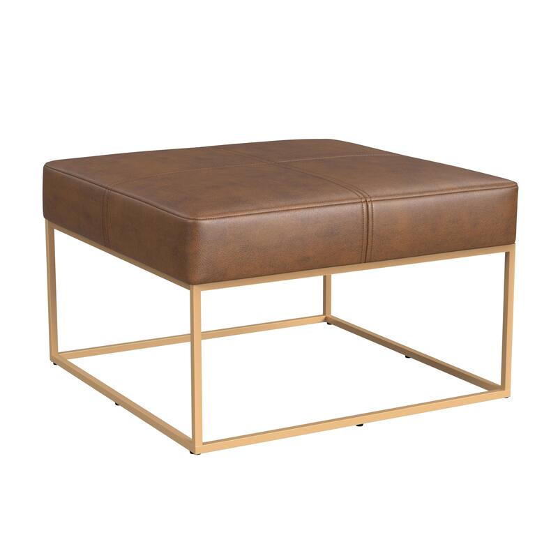 HomePop Square Metal Frame Ottoman