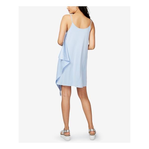 Shop Rachel Roy Blue Spaghetti Strap Knee Length Shift Dress Size