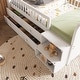 preview thumbnail 17 of 21, Wooden Twin Size Low Loft Bed with House Shape Headboard Built-in LED Lights, Kids Storage Bed with Drawers and Storage Stairs