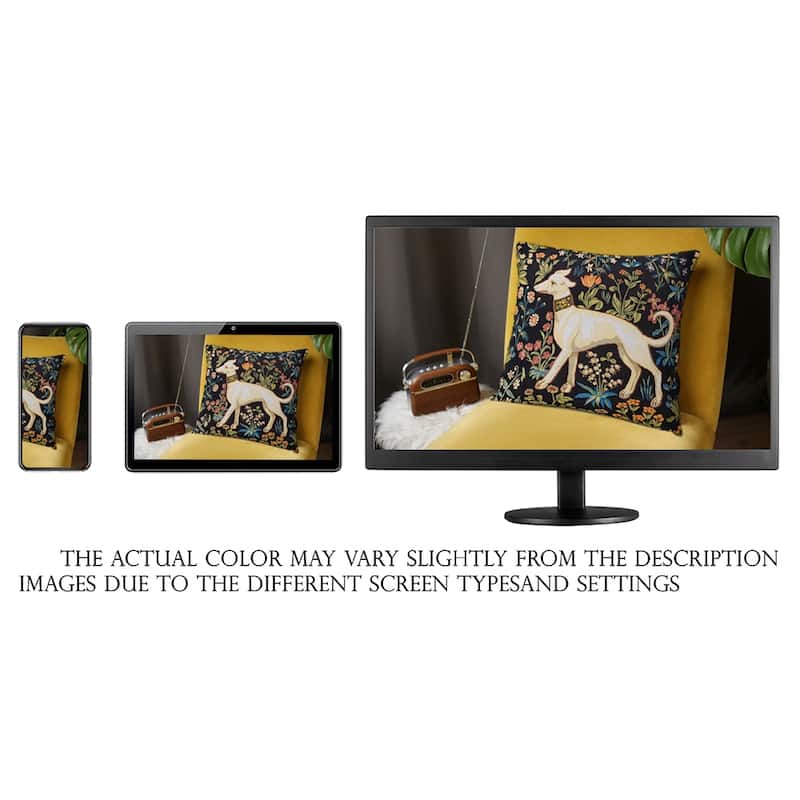 Dog's on the Left. W.Morris Tapestry Throw Pillow