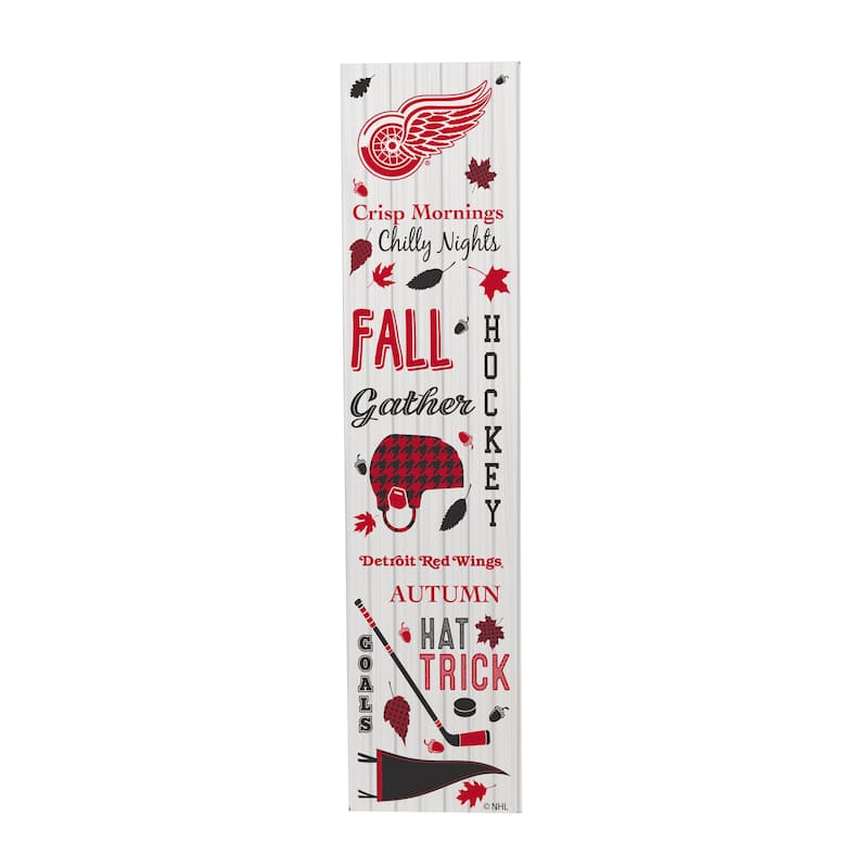 47" Double Sided Seasonal Porch Leaner, Detroit Red Wings - 47" x 11.25"