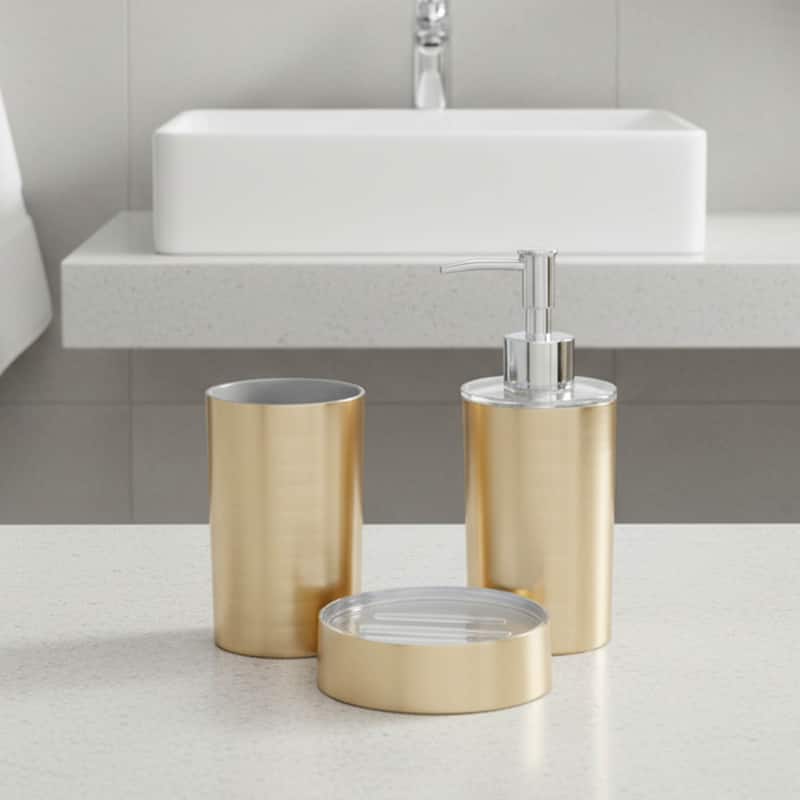 Brushed Gold Bathroom Accessory Set