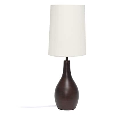 Decorative Hourglass Table Lamp with White Fabric Shade and Metal Base 40W Max Rotary Switch - 7”L x 7”W x 19.50”H