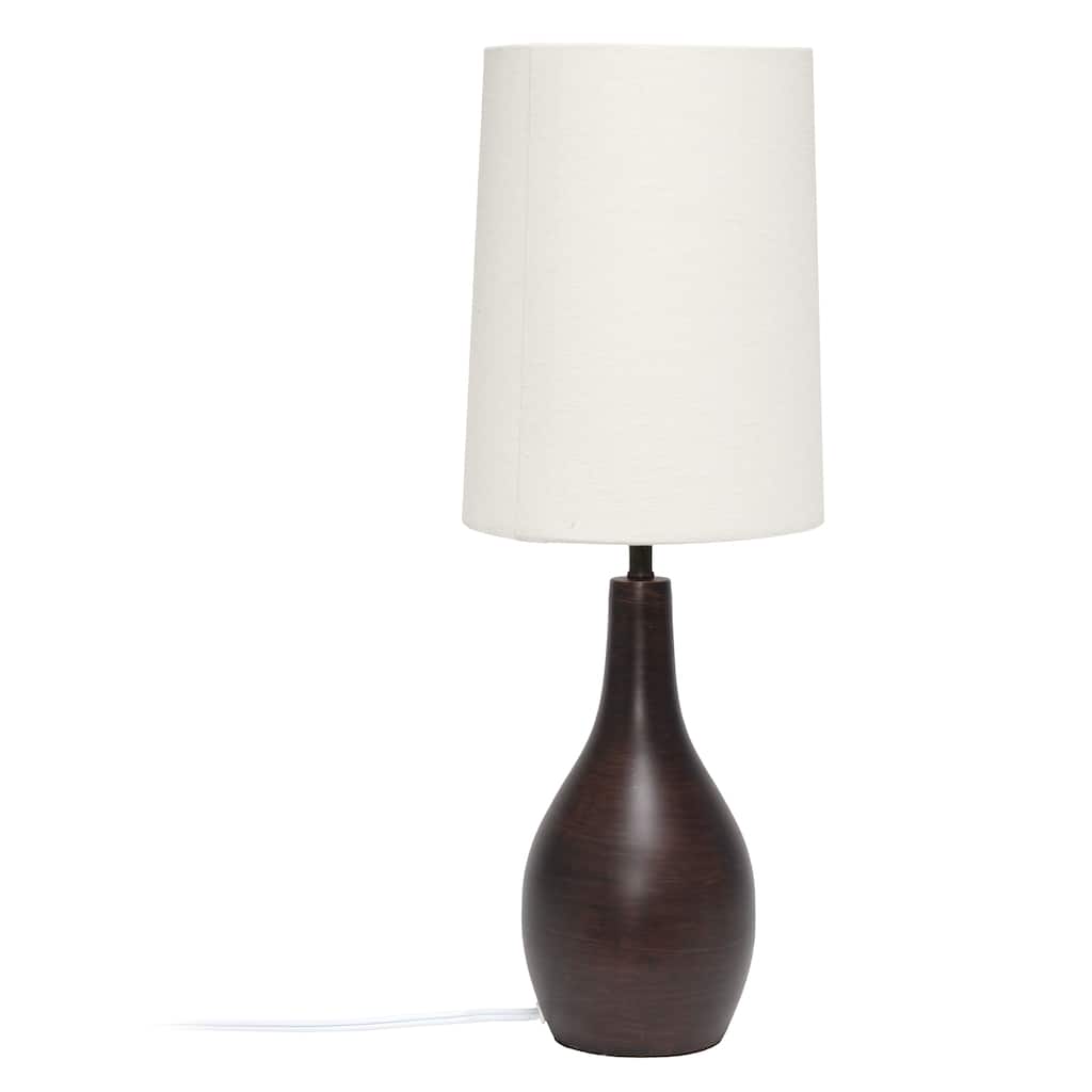 Decorative Hourglass Table Lamp with White Fabric Shade and Metal Base 40W Max Rotary Switch - 7”L x 7”W x 19.50”H