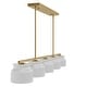 preview thumbnail 3 of 5, Hunter + Jasmine Roth Harlowe Modern Luxe Gold Milk Glass 5-Light Linear Chandelier - Transitional, Contemporary