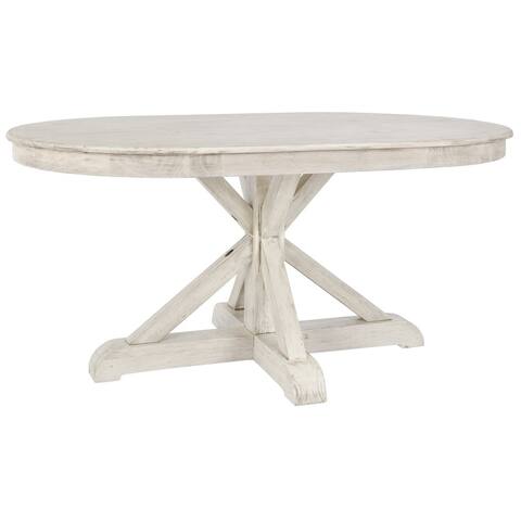 Gerald Sunbleached Ivory Wood Oval Dining Table