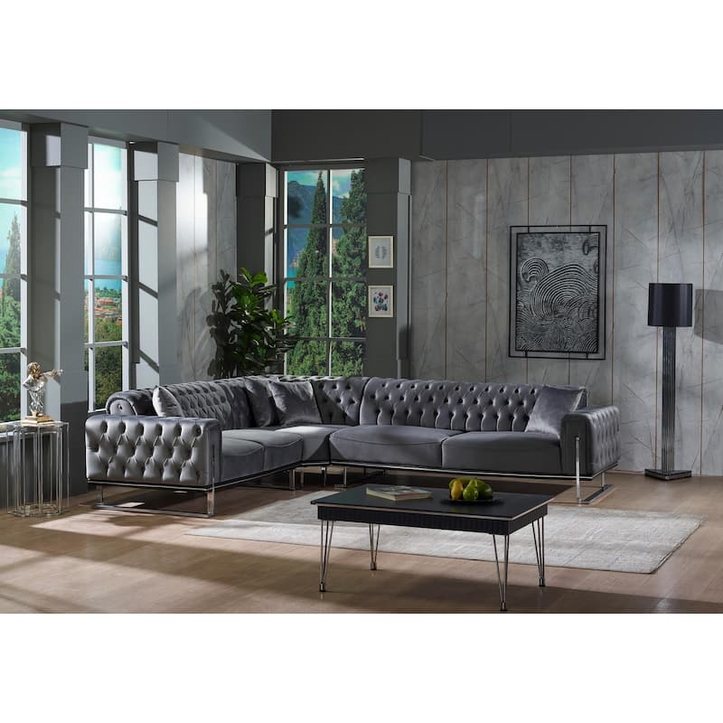 Sunta Metal Legs Sleeper Sectional Sofa
