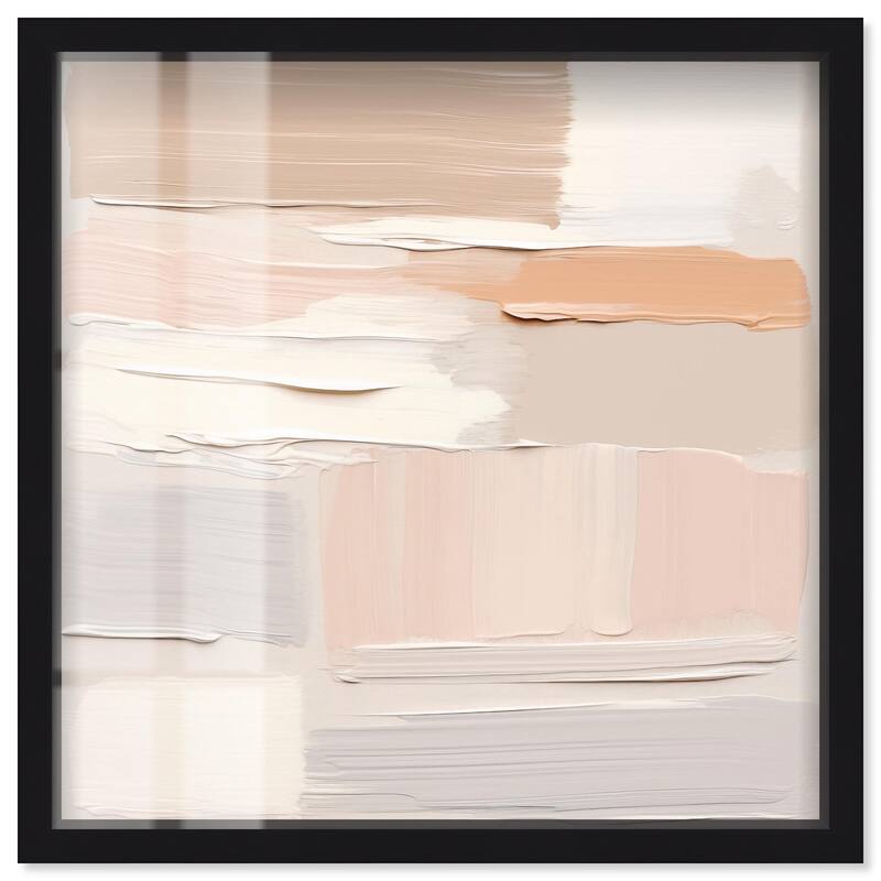 Roseate Cream Tones III Shadowbox by Art Remedy - Black - 40" x 40"