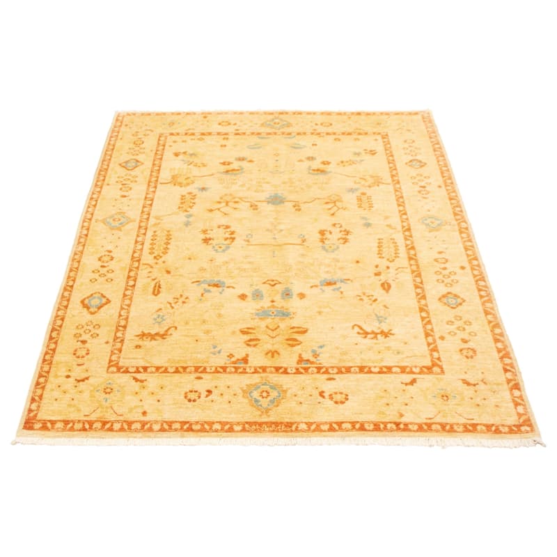 ECARPETGALLERY Hand-knotted Chobi Finest Ivory Wool Rug - 6'2 x 8'7