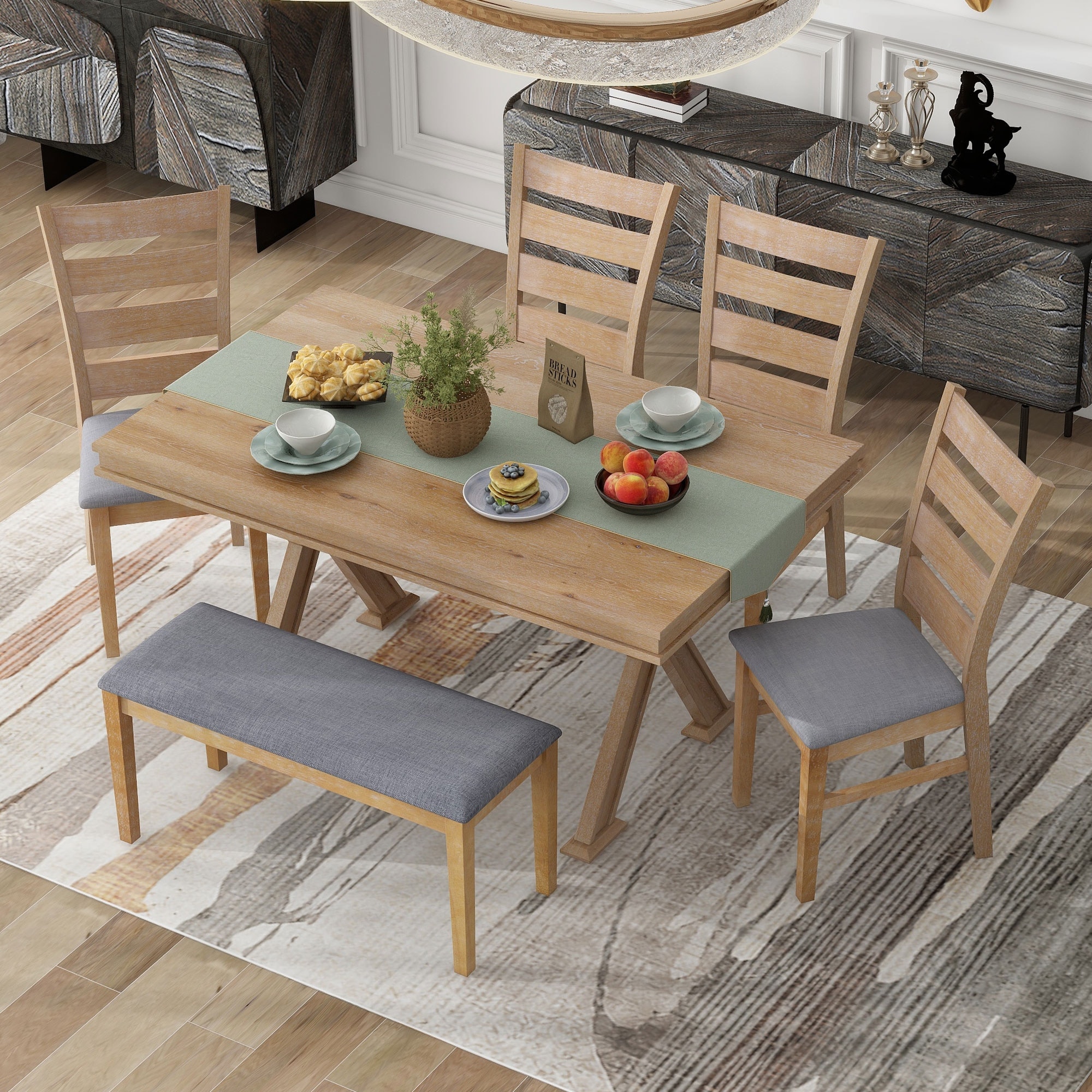 Dining table sales set upholstered chairs