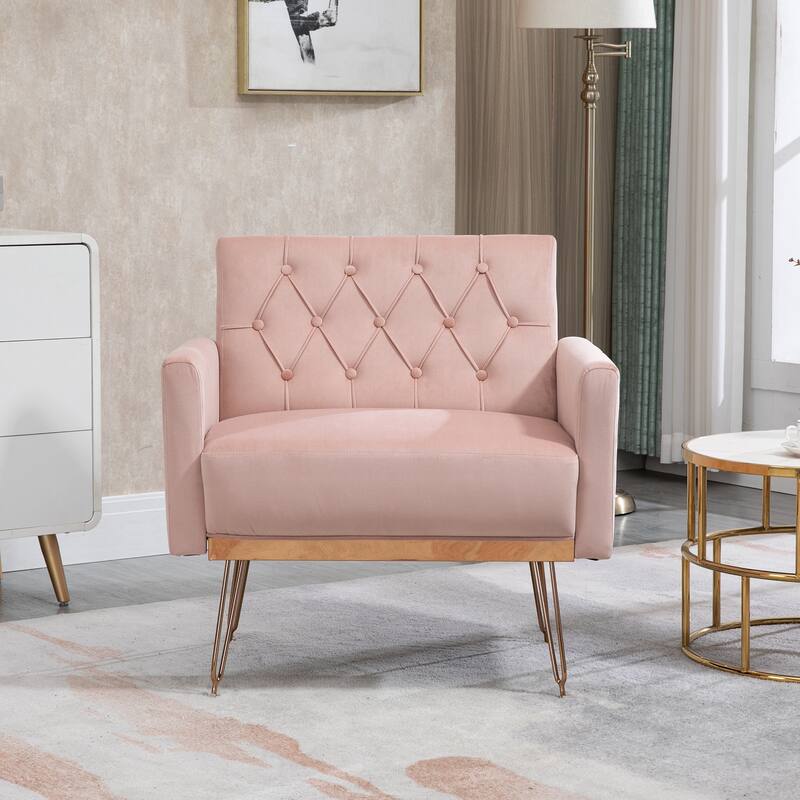 Modern Velvet Single Reading Chairs with Arm Set of 2