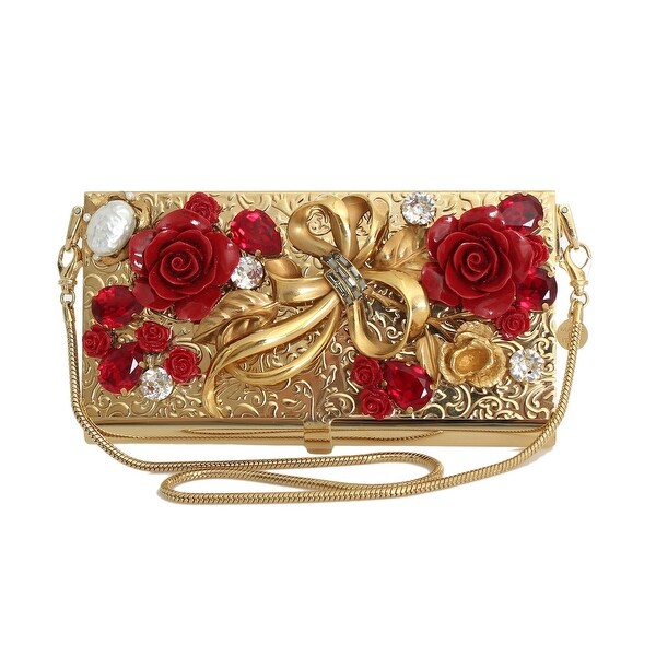 gold crystal clutch bag