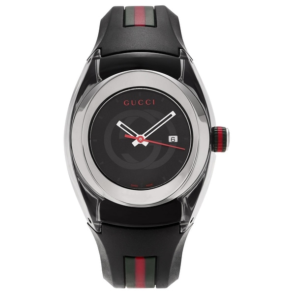 Gucci Men's Stainless Steel YA137301 'Sync ' Rubber Strap Watch Free