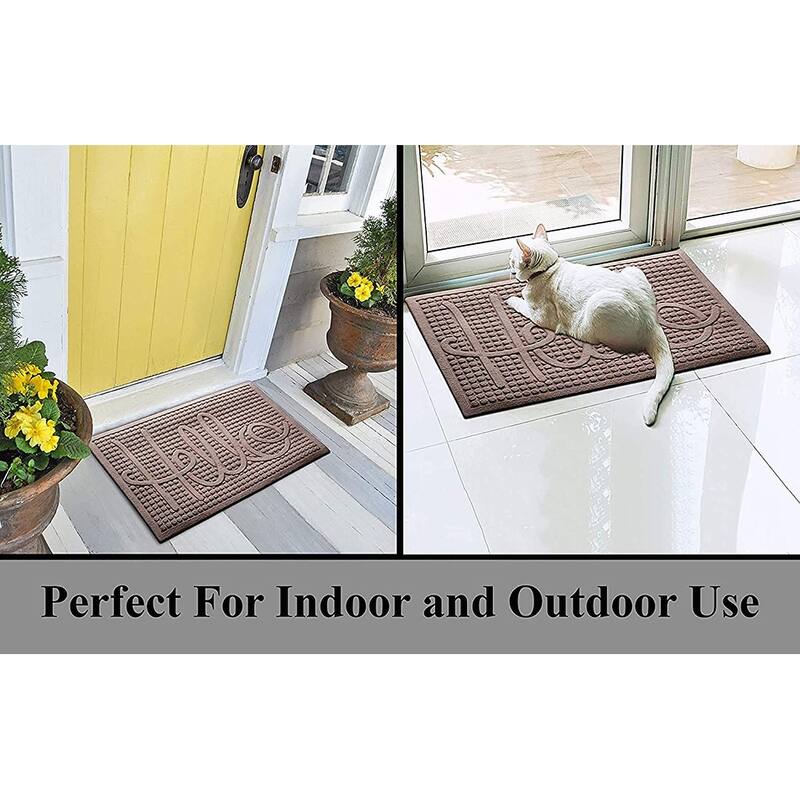 A1HC Durable All Weather Absorbent Doormat Indoor and Outdoor Mats, Boot Scraper, 24x 36