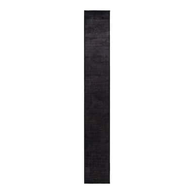 Overton Hand Knotted Wool Vintage Inspired Modern Contemporary Overdyed Brown Runner Rug - 2' 7" x 17' 9"
