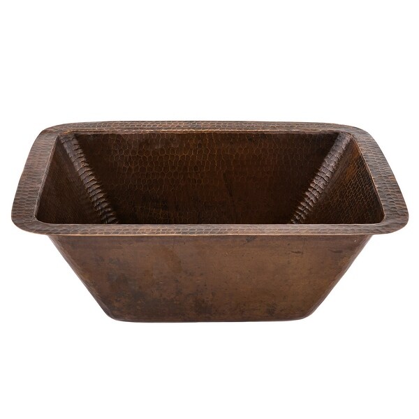 Premier Copper Products 17-inch Rectangle Copper Bar Sink w/ 2-inch Drain Opening