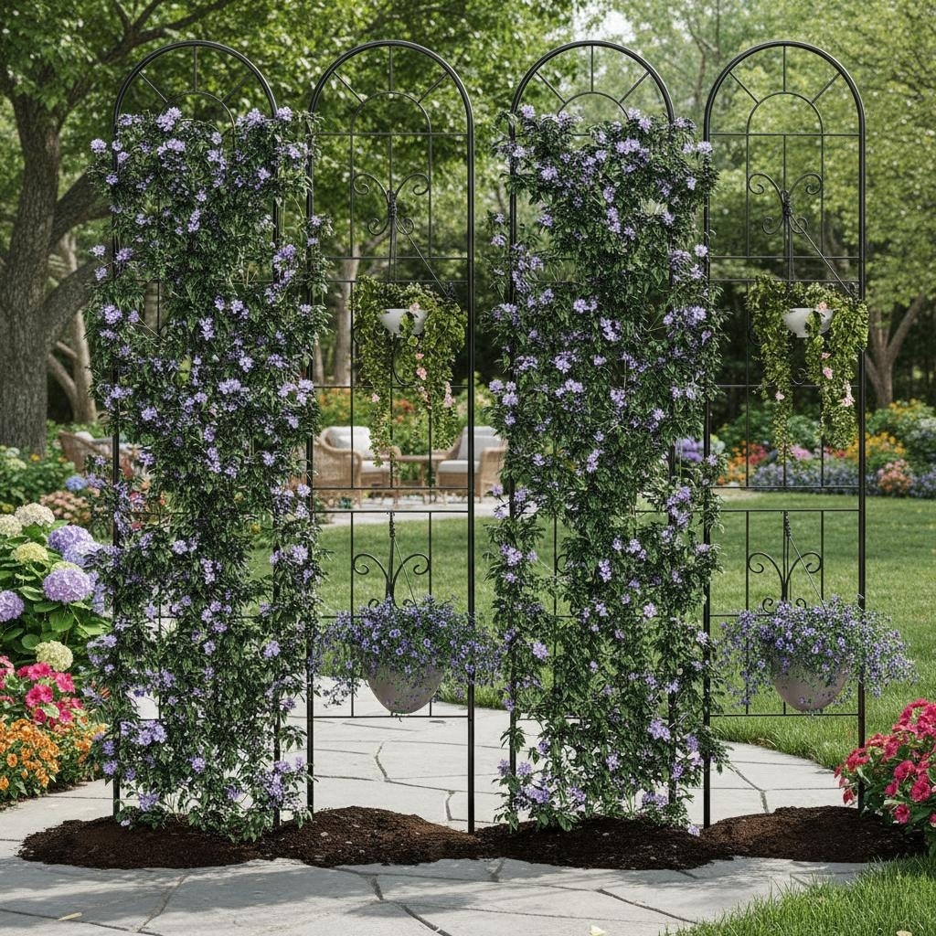 5.5ft Tall Metal Trellis, for Flowers, Vines & Vegetables