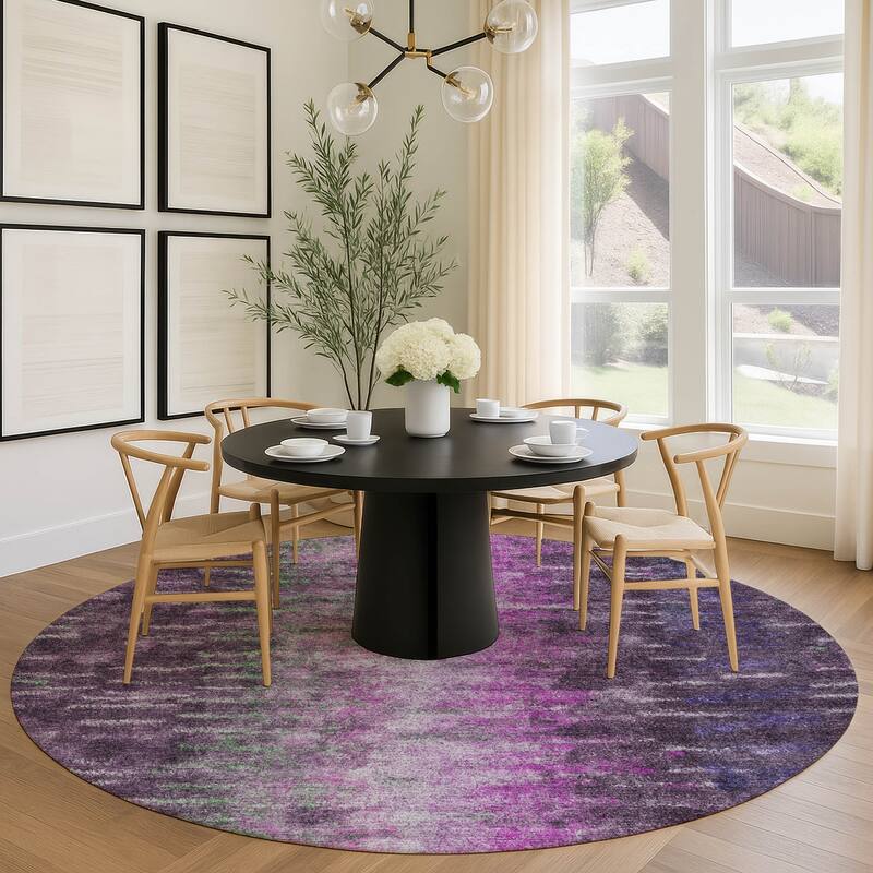 Machine Washable Indoor/ Outdoor Contemporary Ombre Chantille Rug