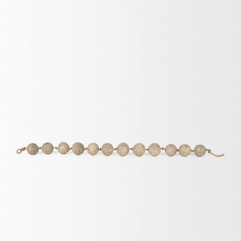 Varamala Beige / Dark Beige Paper Mache Sphere Garland