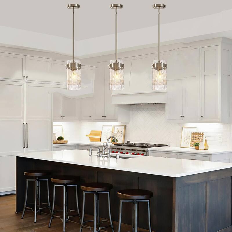 4.72” Bulb light nickel pendant light glass island light