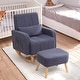 preview thumbnail 6 of 46, HOMYKA 27.95” Rocking Chair, Teddy Velvet Fabric with Pillow and Ottoman Dark Gray