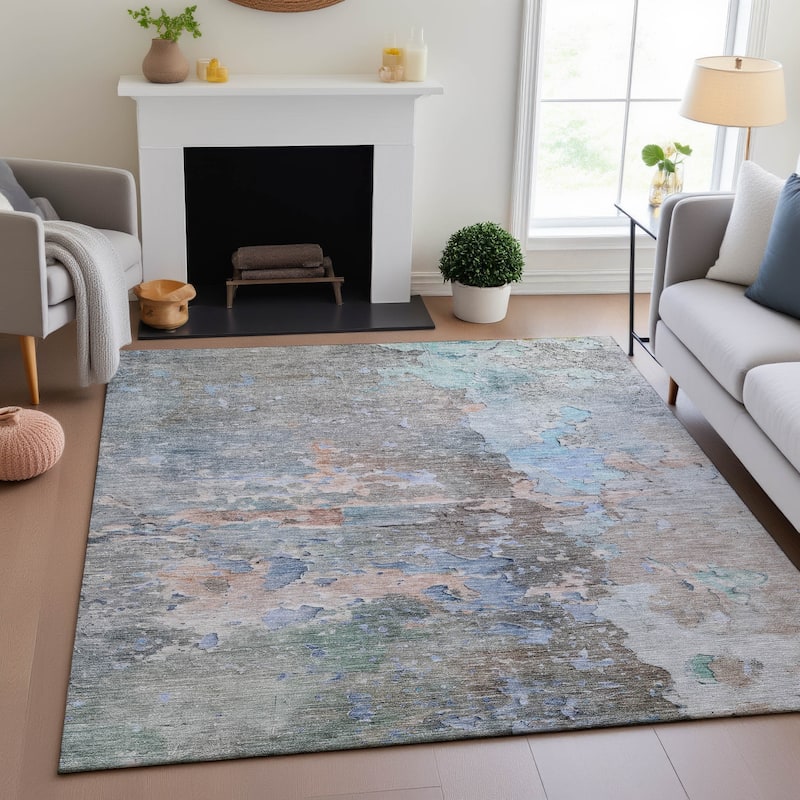 Premium Washable Super Soft Abstract Watercolor Mayfield Rug - Taupe - 10' x 14'