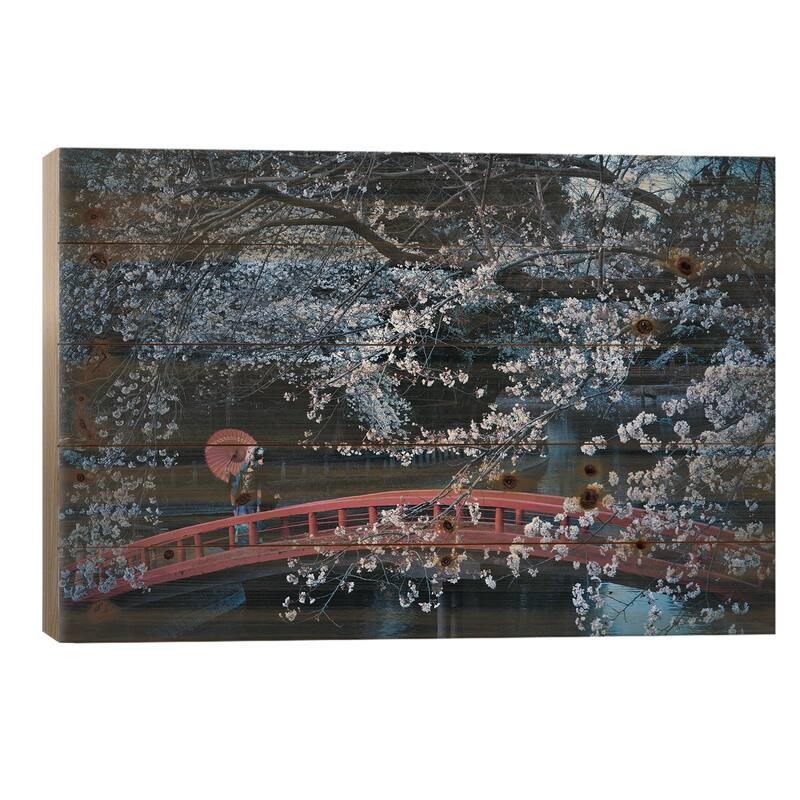 Untitled Print On Wood by Koiki - Multi-Color - 26x40x1.5