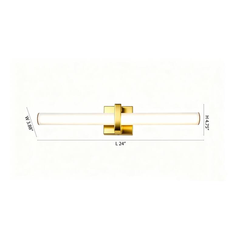 1-Light Satin Brass LED Wall Sconce With A Frosted Opal Glass Shade