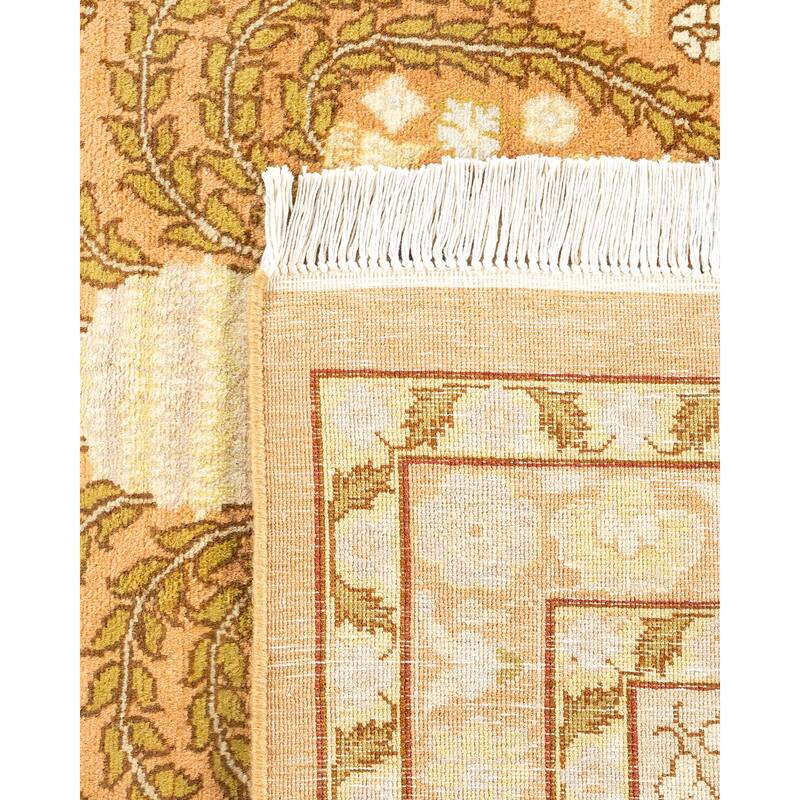 Overton Hand Knotted Wool Vintage Inspired Traditional Mogul Brown Area Rug - 9' 0" x 12' 5"