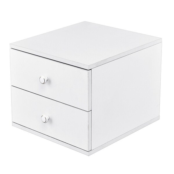 Costway 13" High Night Stand End Table Bedside Cabinet W/2 Storage Drawers