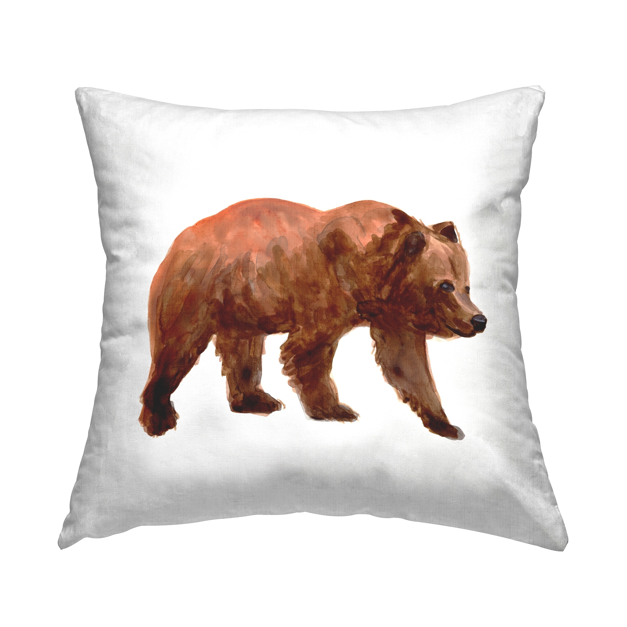 Stupell Woodland Brown Bear Printed Throw Pillow by June Erica Vess