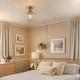 preview thumbnail 3 of 10, Vintage Brass Diamond Cut Glass Flush Mount Ceiling Light