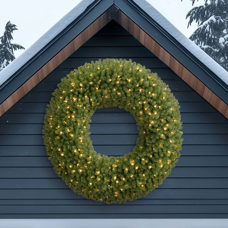 Puleo International 60" Pre-Lit Artificial Utah Spruce Wreath with 210 Warm White LED Lights