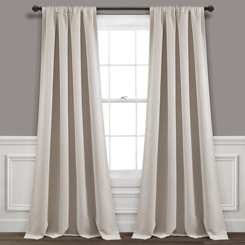 Lush Decor Insulated Rod Pocket Blackout Window Curtain Panel Pair - Wheat - 108 Inches