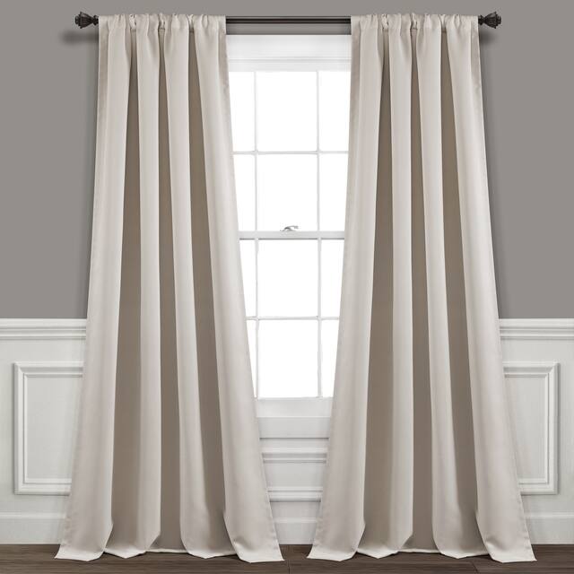 Lush Decor Insulated Rod Pocket Blackout Window Curtain Panel Pair - Wheat - 84 Inches