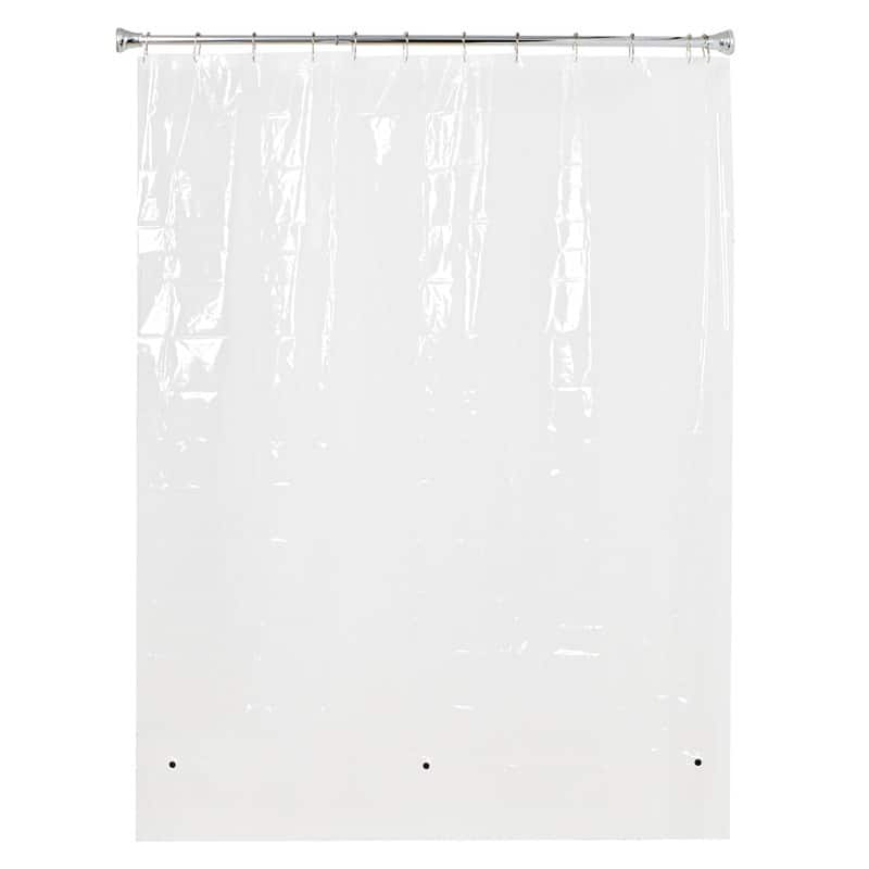 Utopia Alley 71x71inch 3G Clear PEVA Shower Liner - with Rust-Proof Stainless Steel Double Roller Ball Shower Hooks