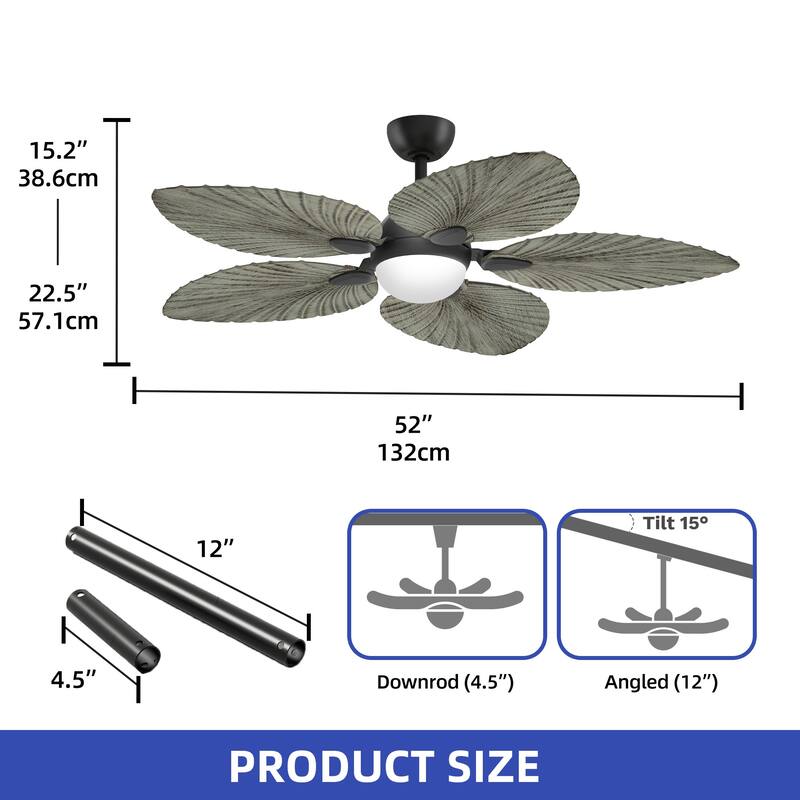 Moasis 52" Tropical Ceiling Fans Collection with Remote