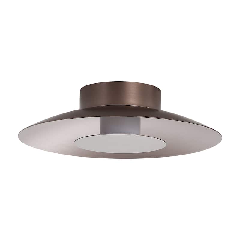 Yep by Golden Lighting Luma Integrated LED Flush Mount in French Gold and French Gold shade
