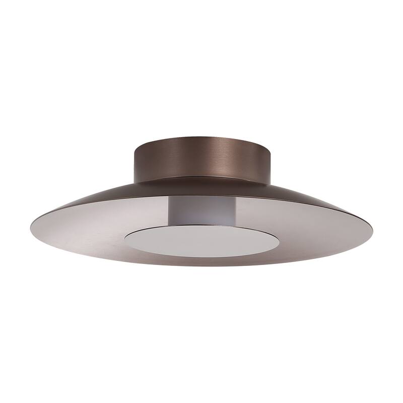 Yep by Golden Lighting Luma Integrated LED Flush Mount in Sand Nickel and French Gold shade - Silver