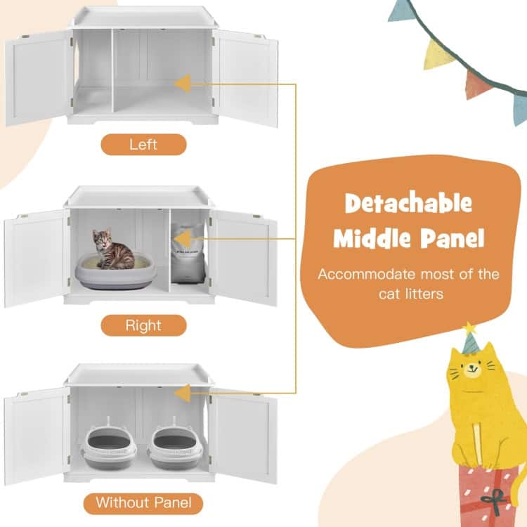 Multifunctional Cat House with Double Doors and Extra Countertop Space