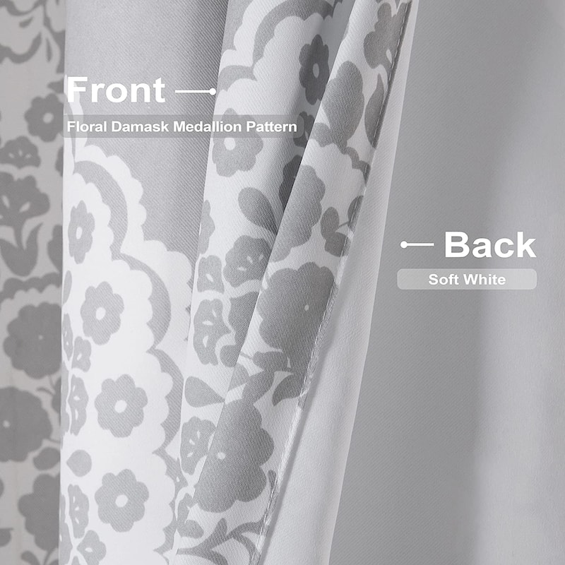 The Curated Nomad Alameda Pastel Damask Room Darkening Curtain Panel Pair