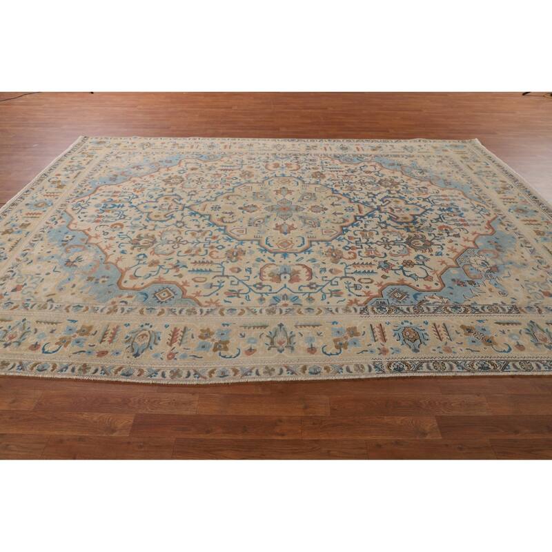 Tabriz Persian Vintage Area Rug Hand-Knotted Oriental Wool Carpet - 8'1" x 11'3"