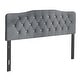 preview thumbnail 4 of 6, CraftPorch Velvet Button Tufted Curved Adjustable Headboard Light Grey - Full