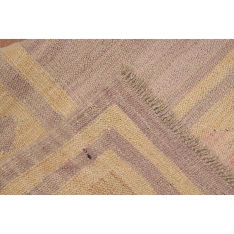 Hand Woven Oriental 100% Wool Carpet Southwestern Tribal Yellow & Gold Kilim Area Rug - 5' 11'' X 4' 0''