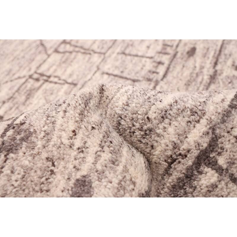 ECARPETGALLERY Hand-knotted Tangier Light Grey Wool Rug - 8'4 x 9'8